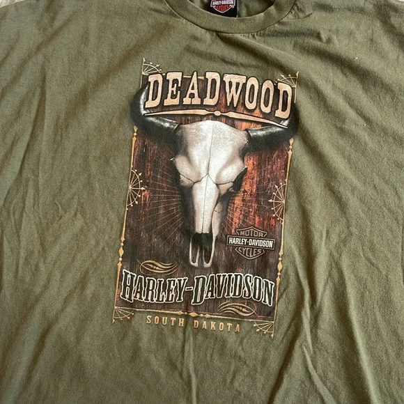 harley davidson south dakota green tee shirt - Picture 2 of 5